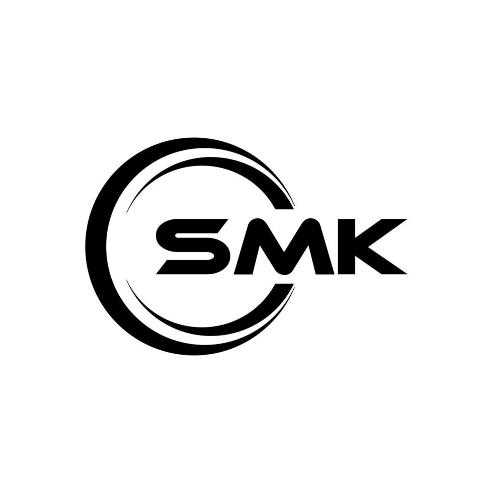 smk lettera logo design nel illustrazione. vettore logo, calligrafia disegni per logo, manifesto, invito, eccetera.