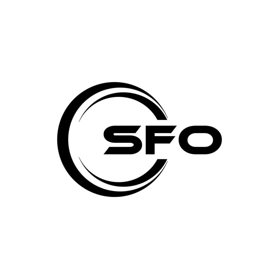 SFO lettera logo design nel illustrazione. vettore logo, calligrafia disegni per logo, manifesto, invito, eccetera.