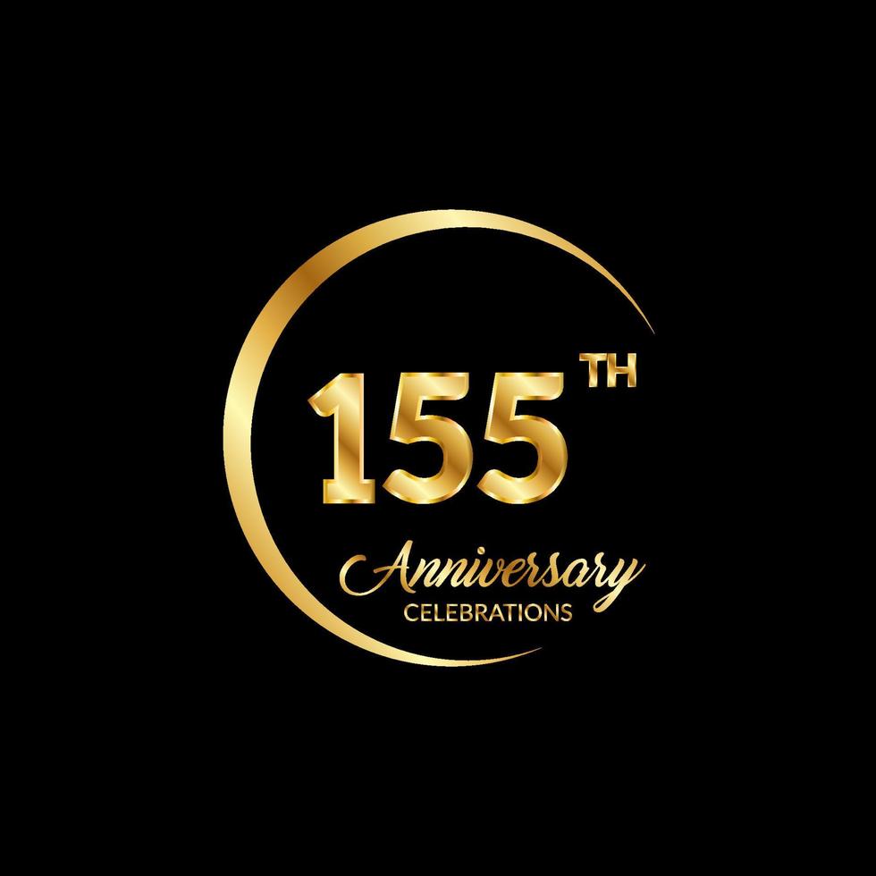 155 anni anniversario. anniversario modello design concetto con d'oro numero , design per evento, invito carta, saluto carta, striscione, manifesto, volantino, libro copertina e Stampa. vettore eps10