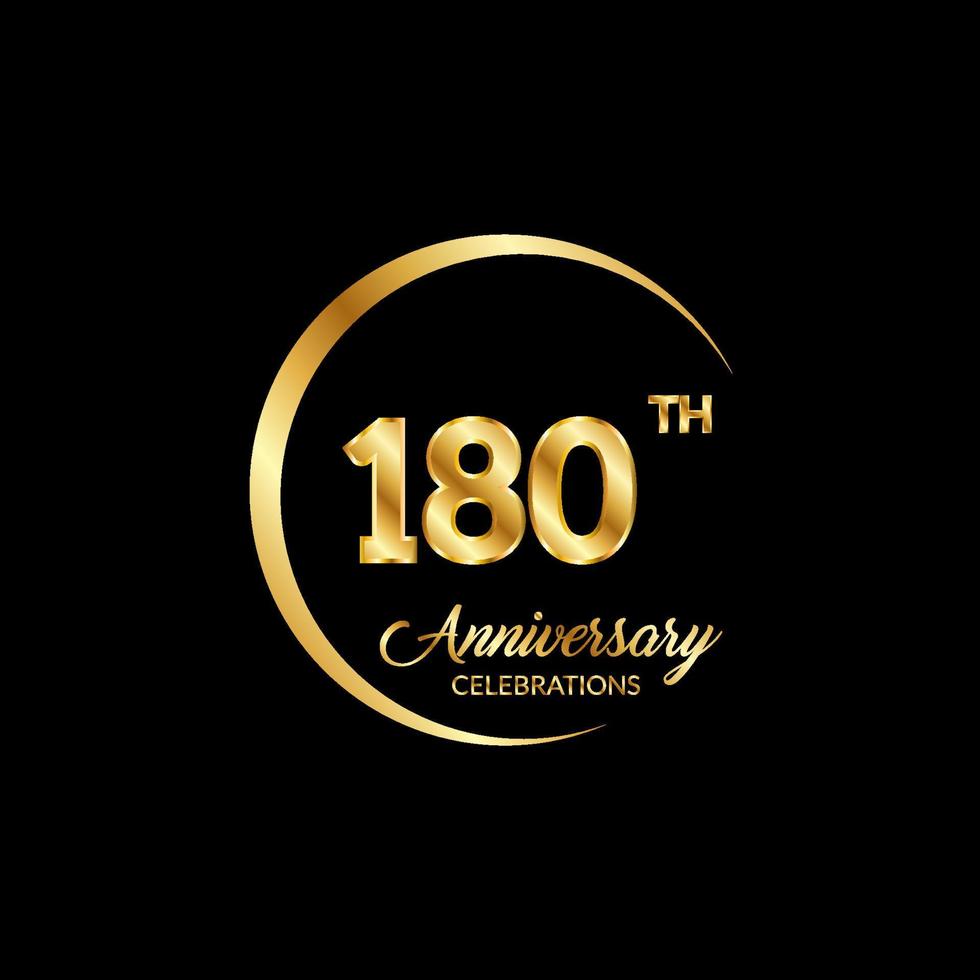 180 anni anniversario. anniversario modello design concetto con d'oro numero , design per evento, invito carta, saluto carta, striscione, manifesto, volantino, libro copertina e Stampa. vettore eps10