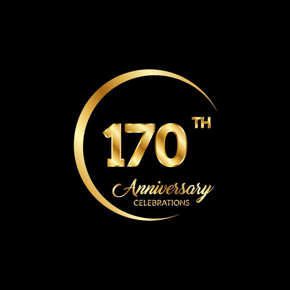 170 anni anniversario. anniversario modello design concetto con d'oro numero , design per evento, invito carta, saluto carta, striscione, manifesto, volantino, libro copertina e Stampa. vettore eps10