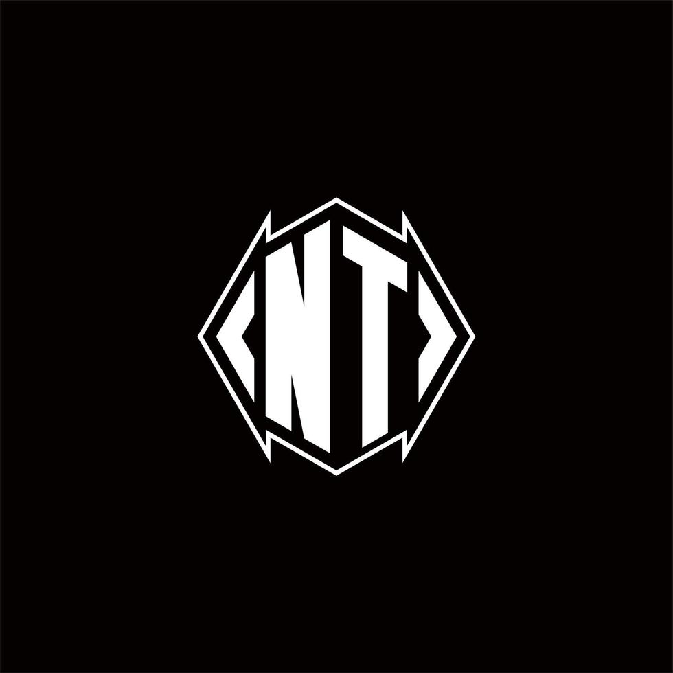 nt logo monogramma con scudo forma disegni modello vettore