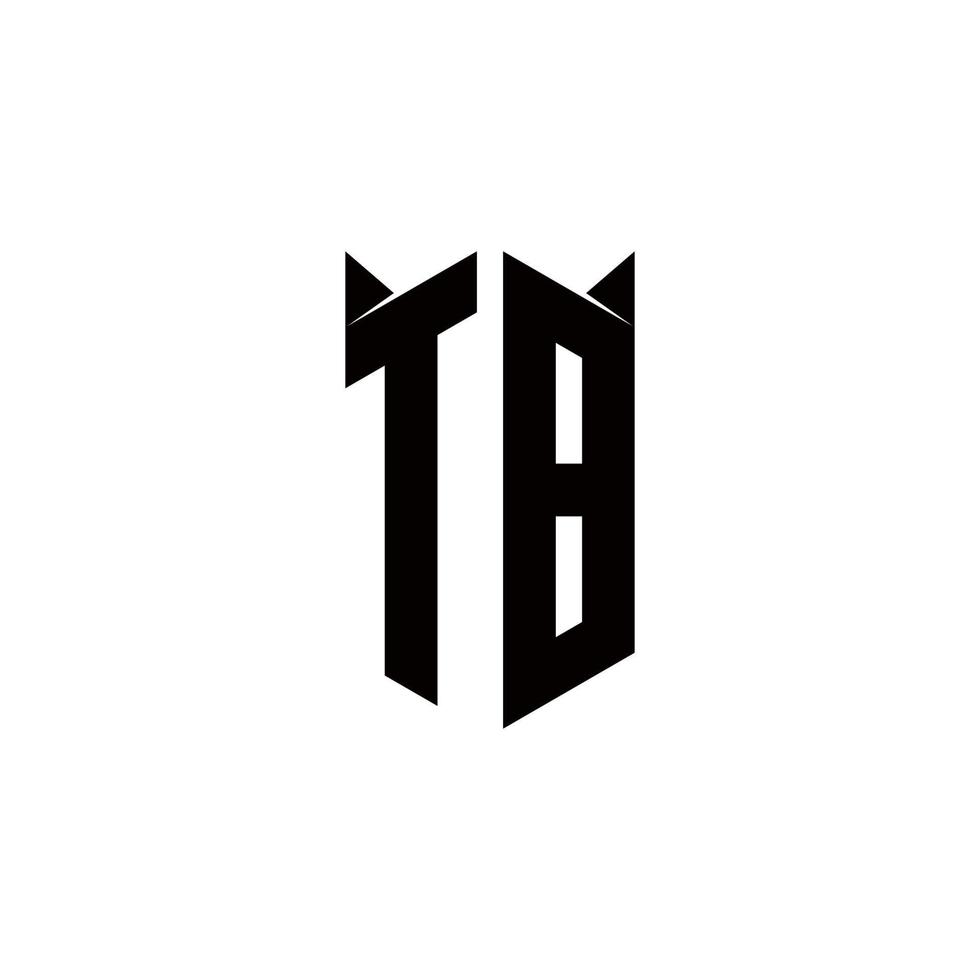 tb logo monogramma con scudo forma disegni modello vettore