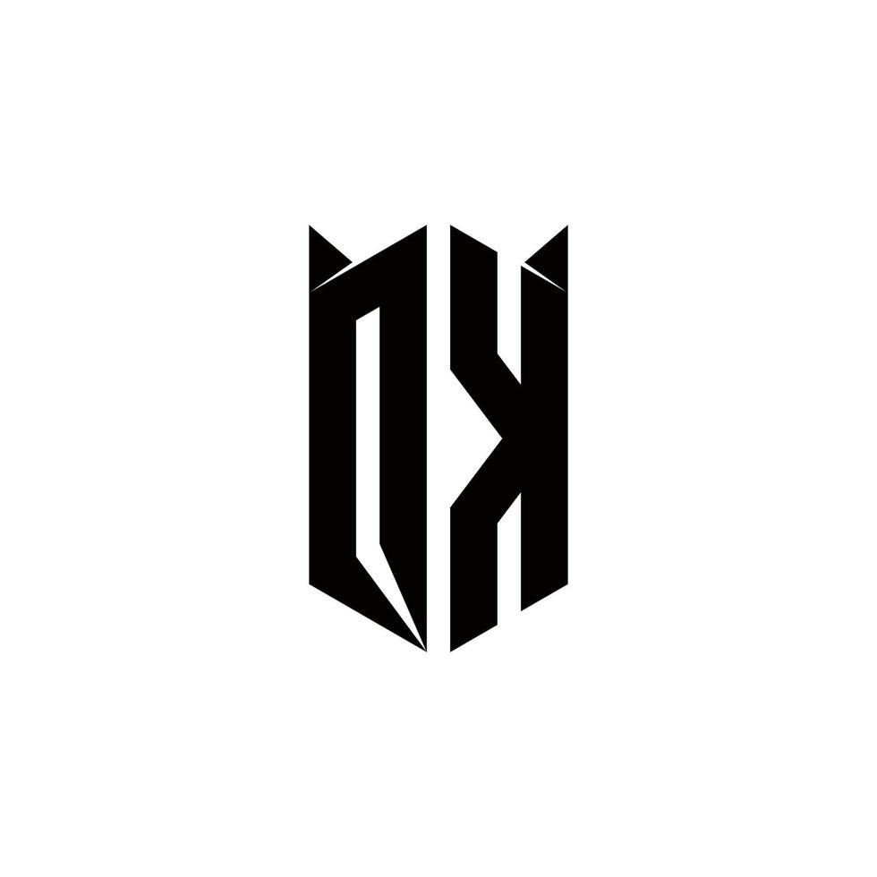 qk logo monogramma con scudo forma disegni modello vettore