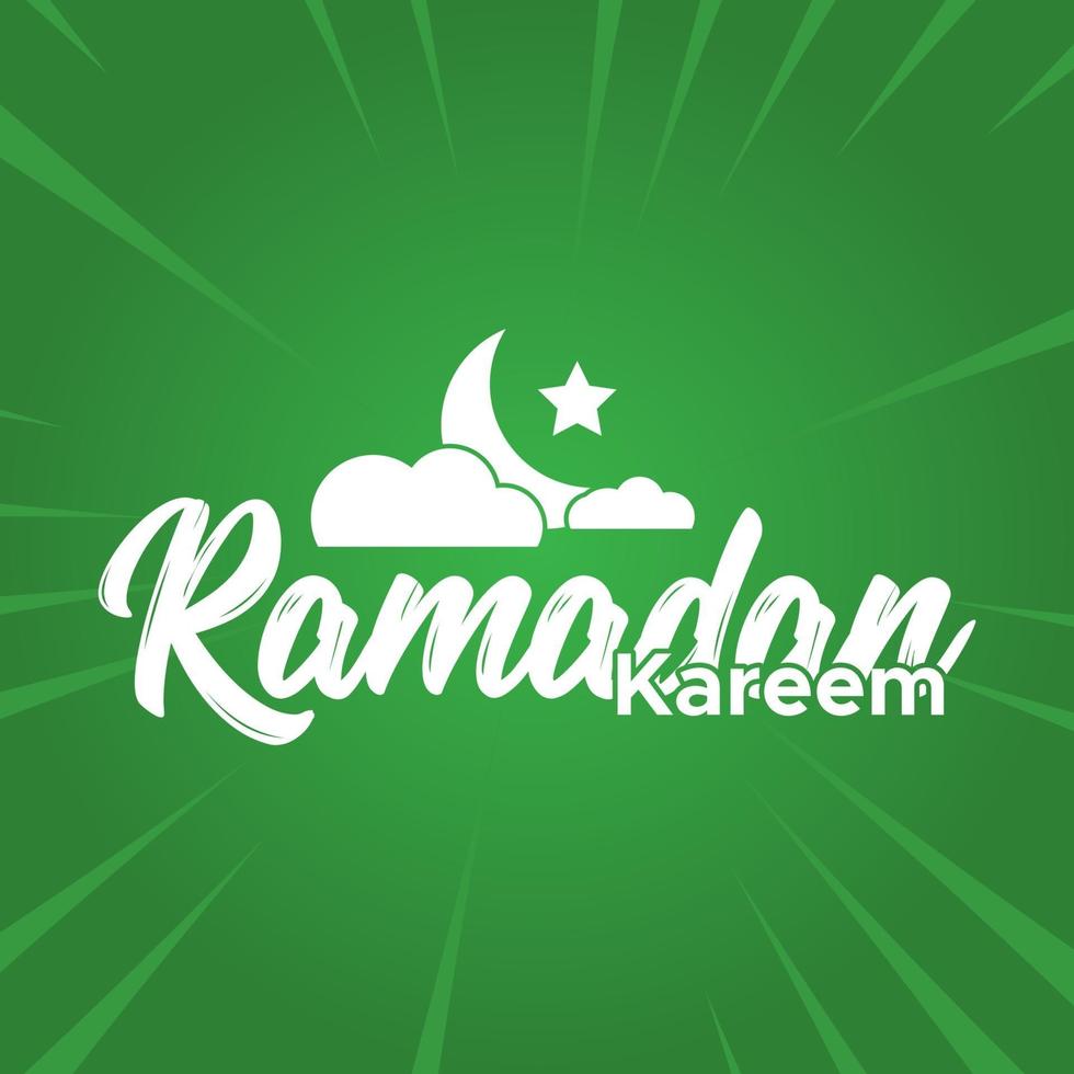 ramadan kareem saluto lettering testo vettore