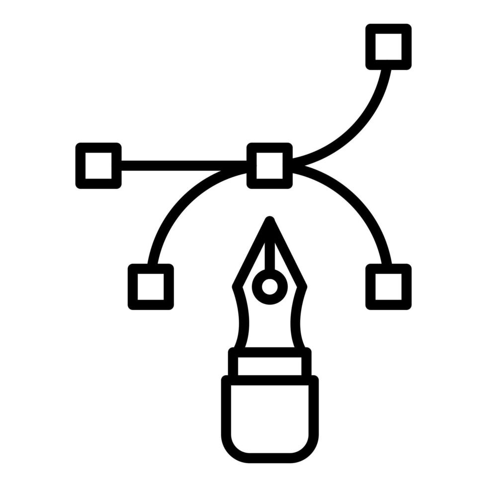 arco punto e penna icona stile vettore