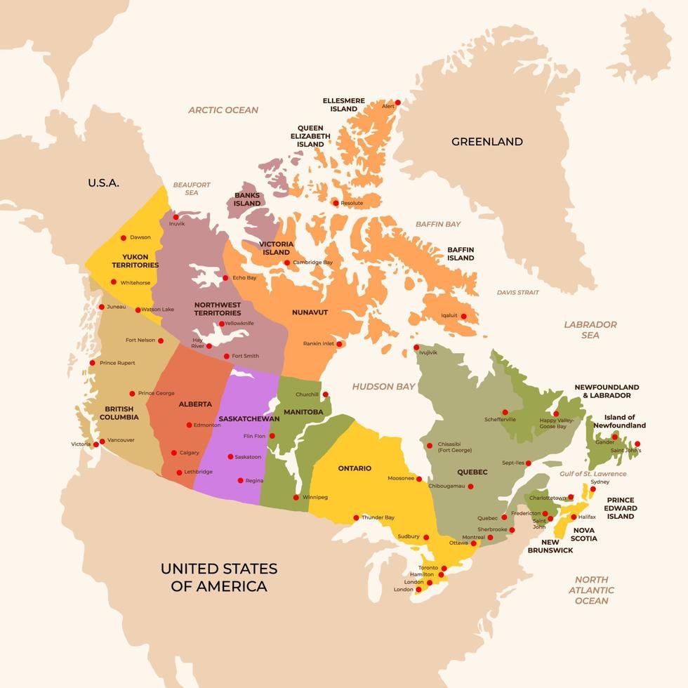 Canada nazione carta geografica vettore