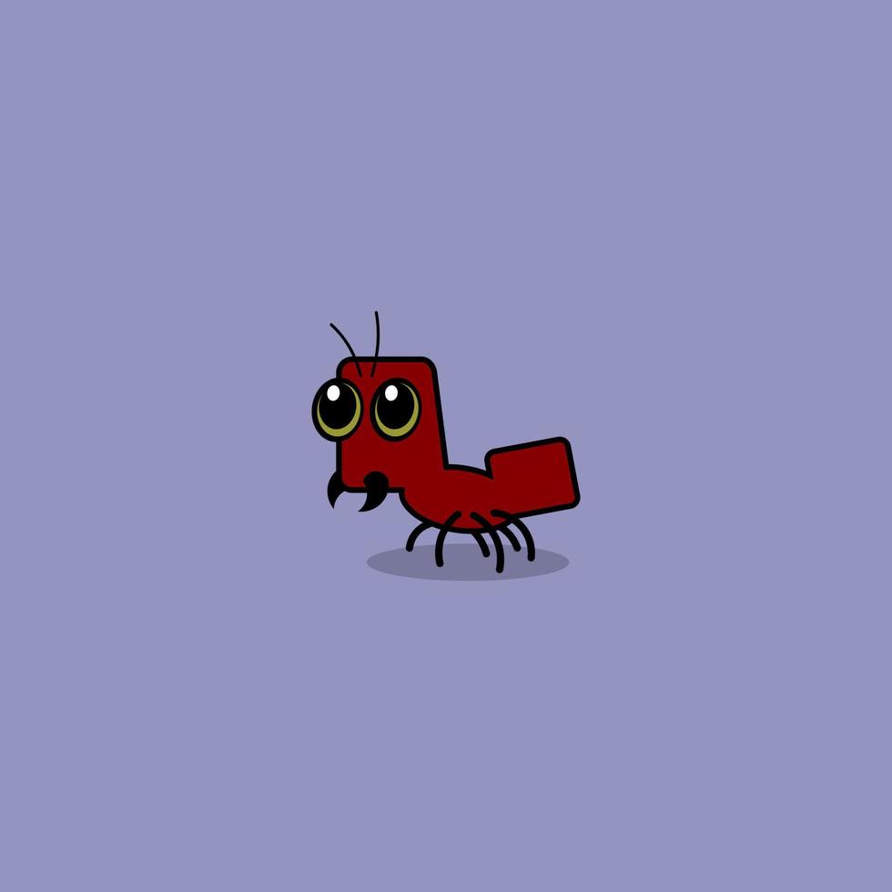 formica simpatico cartone animato vettore