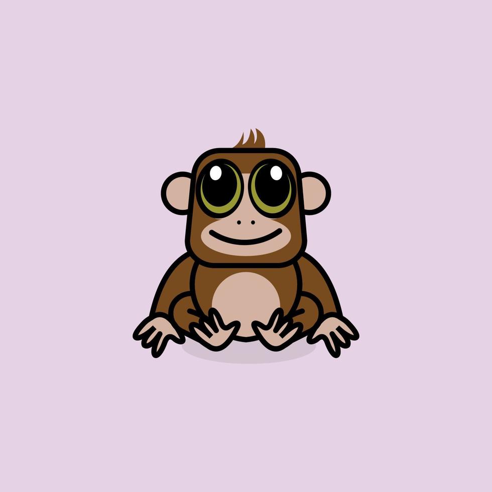 carino cartone animato orangutan vettore