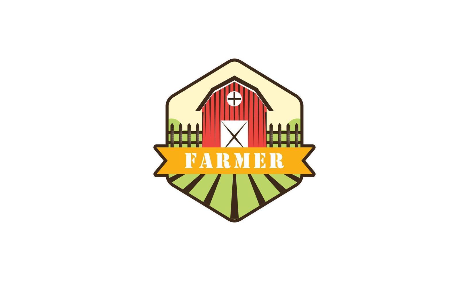 illustrazione azienda agricola colore logo nel Vintage ▾ stile vettore