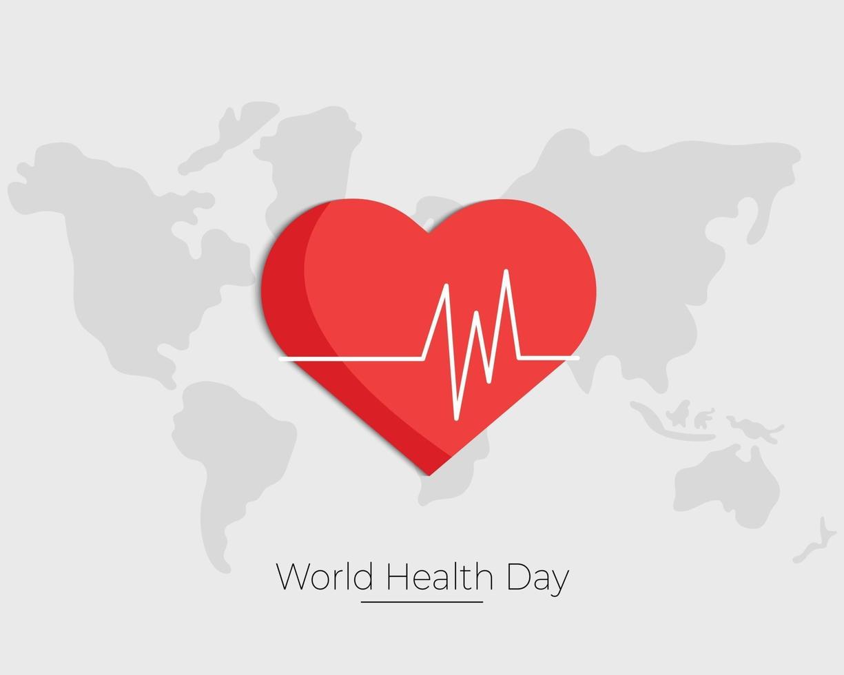 sfondo della mappa del mondo giornata mondiale della salute vettore