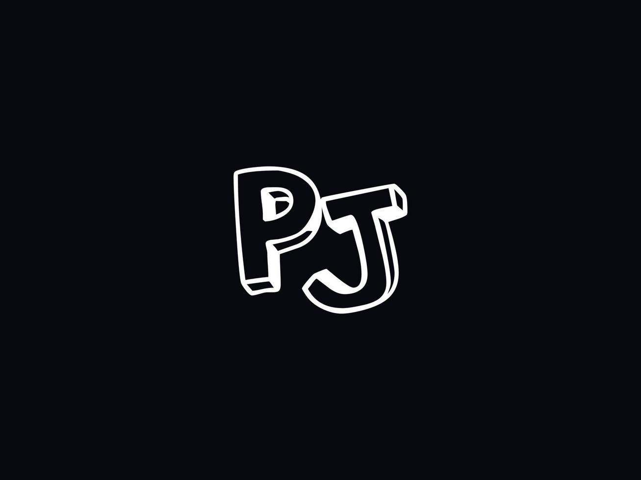 creativo pj lettera logo, monogramma pj nero bianca lettera logo design vettore