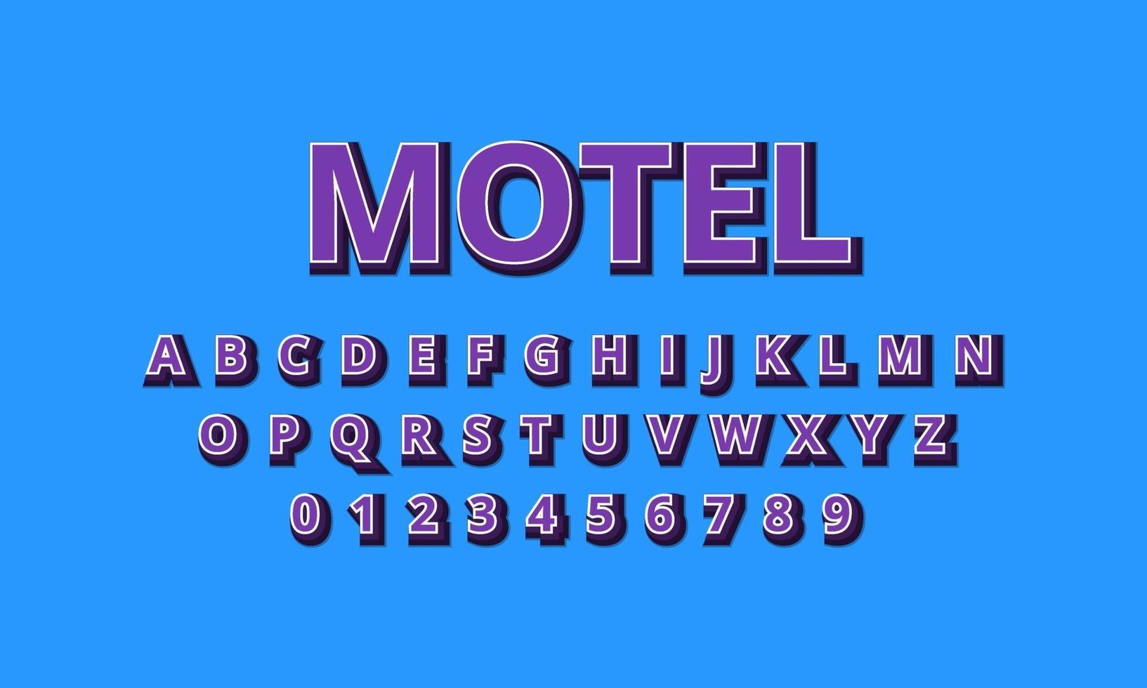 alfabeto di carattere motel effetto testo vettore