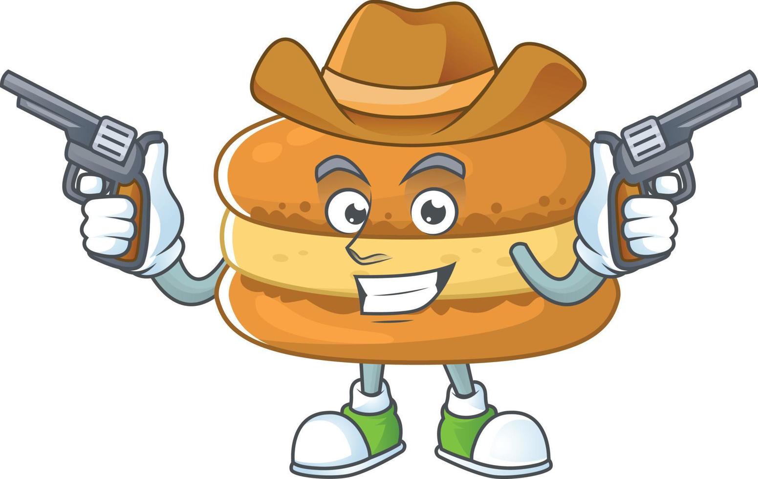 un' cartone animato personaggio di cioccolato macarons vettore