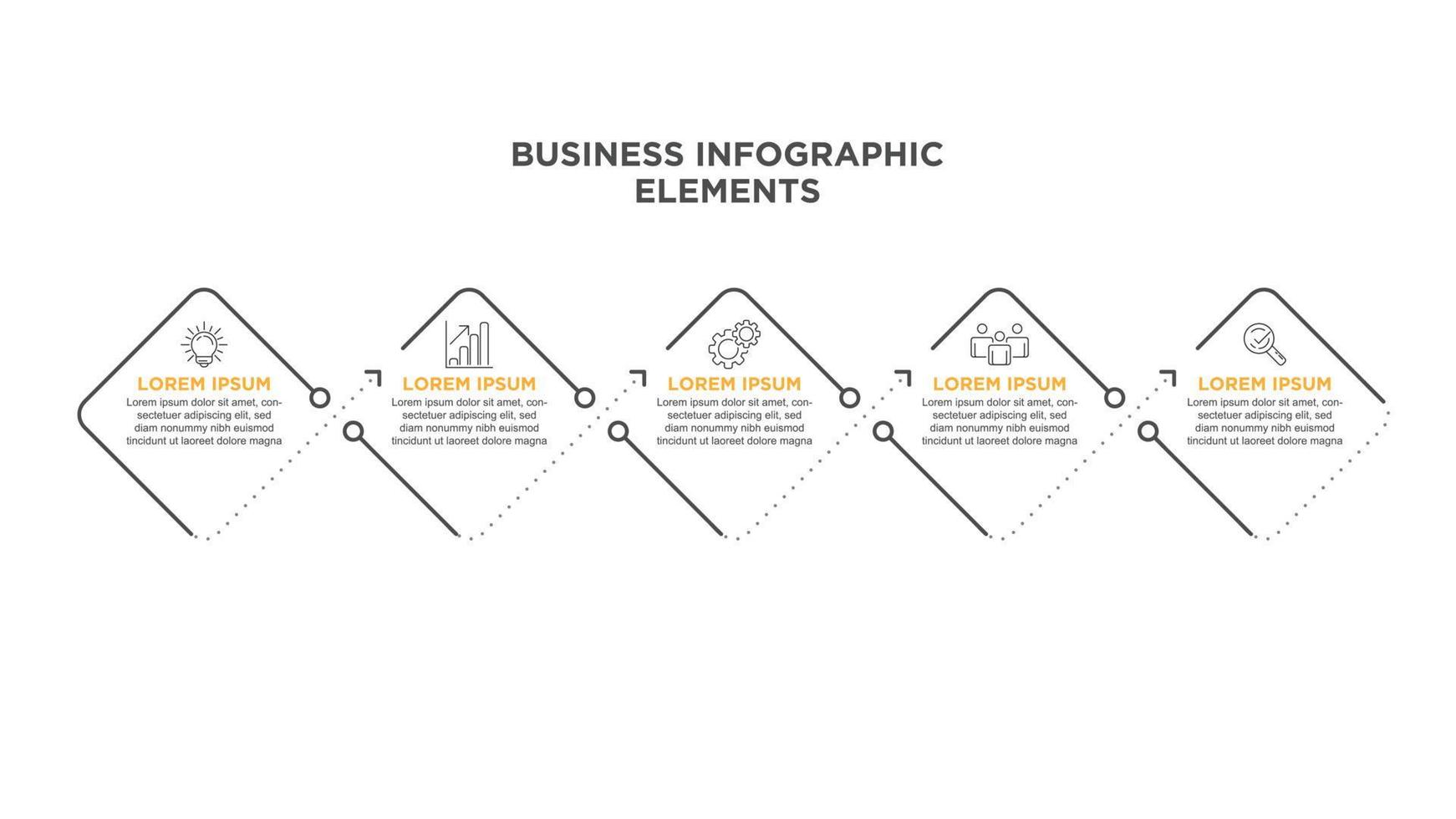 infografica per attività commerciale concetto con icone e 5 opzioni o passi. per contenuto, diagramma, diagramma di flusso, passi, parti, sequenza temporale infografica, flusso di lavoro, grafico. vettore