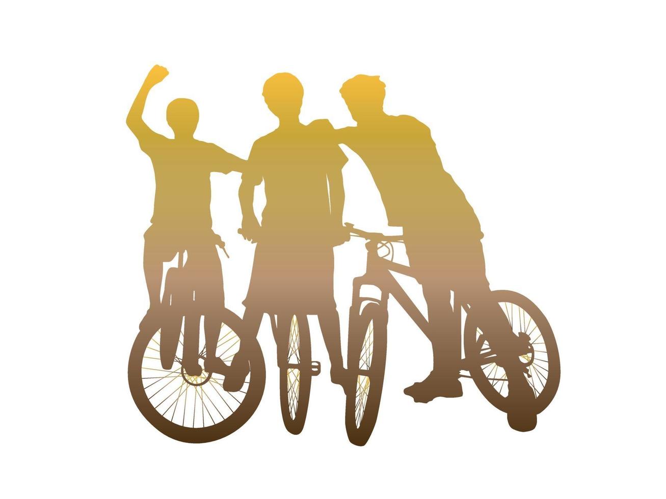 squadra di bici sul grafico illustrazione vettoriale