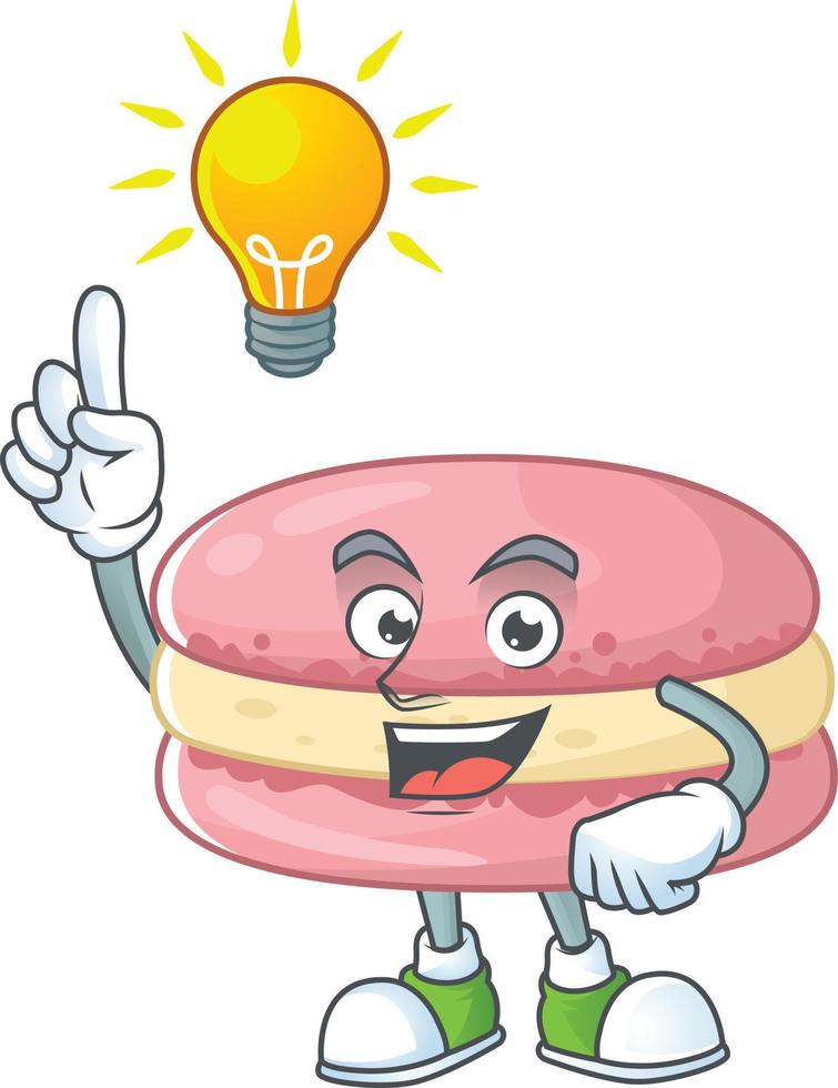 un' cartone animato personaggio di fragola macarons vettore