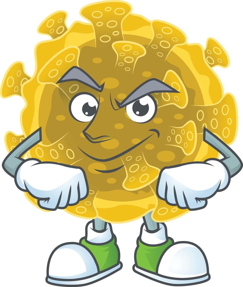 un' cartone animato personaggio di infettivo coronavirus vettore