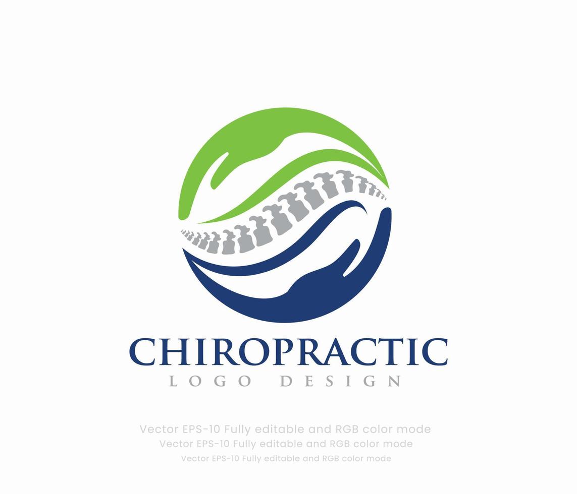 chiropratica logo o clinica logo vettore