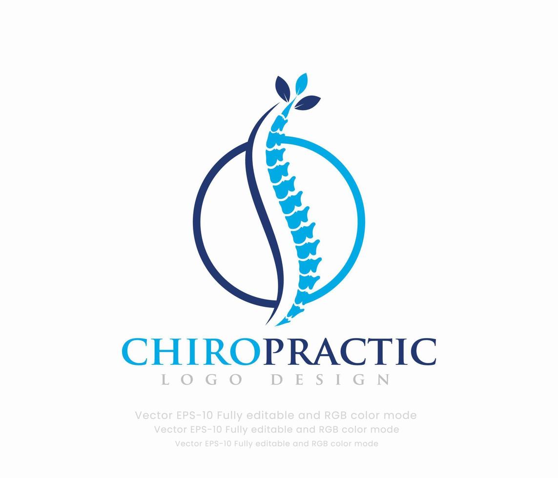 chiropratica logo o spina dorsale colonna vertebrale logo vettore