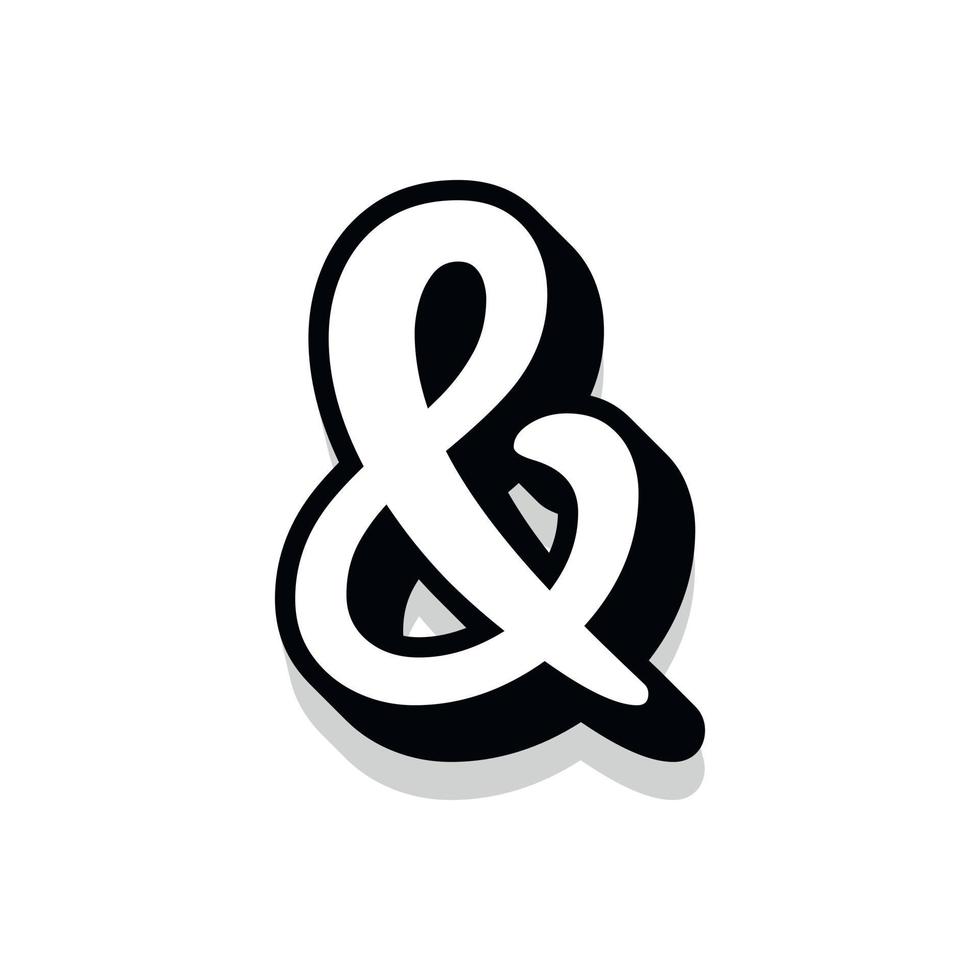 3d illustrazione di ampersand cartello vettore