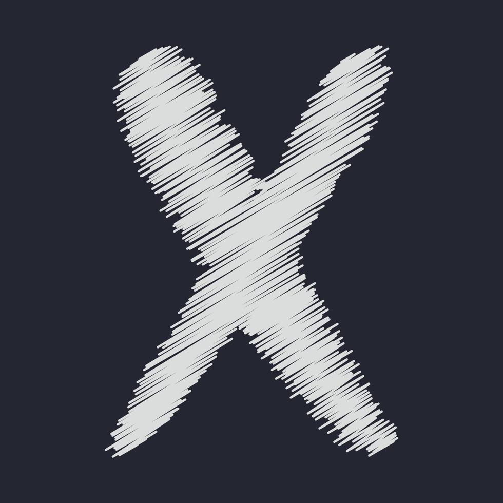 3d illustrazione di lettera X vettore
