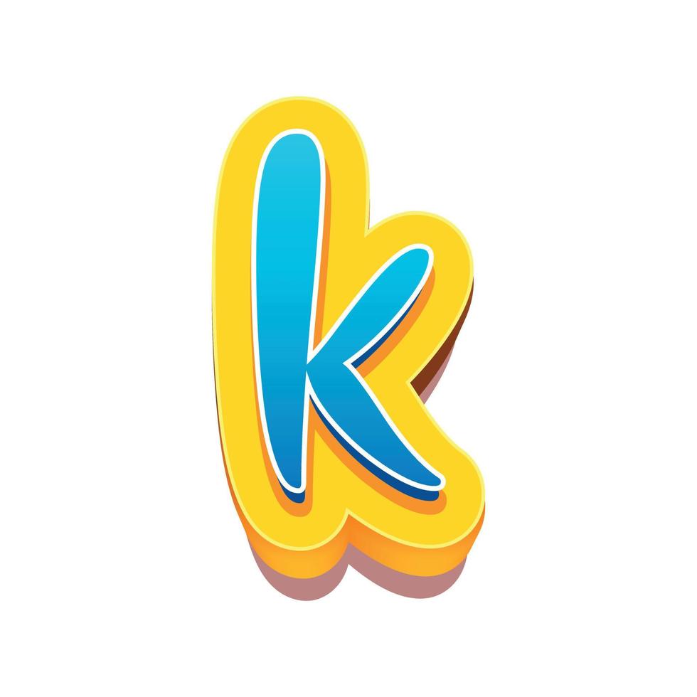 3d illustrazione di piccolo lettera K vettore