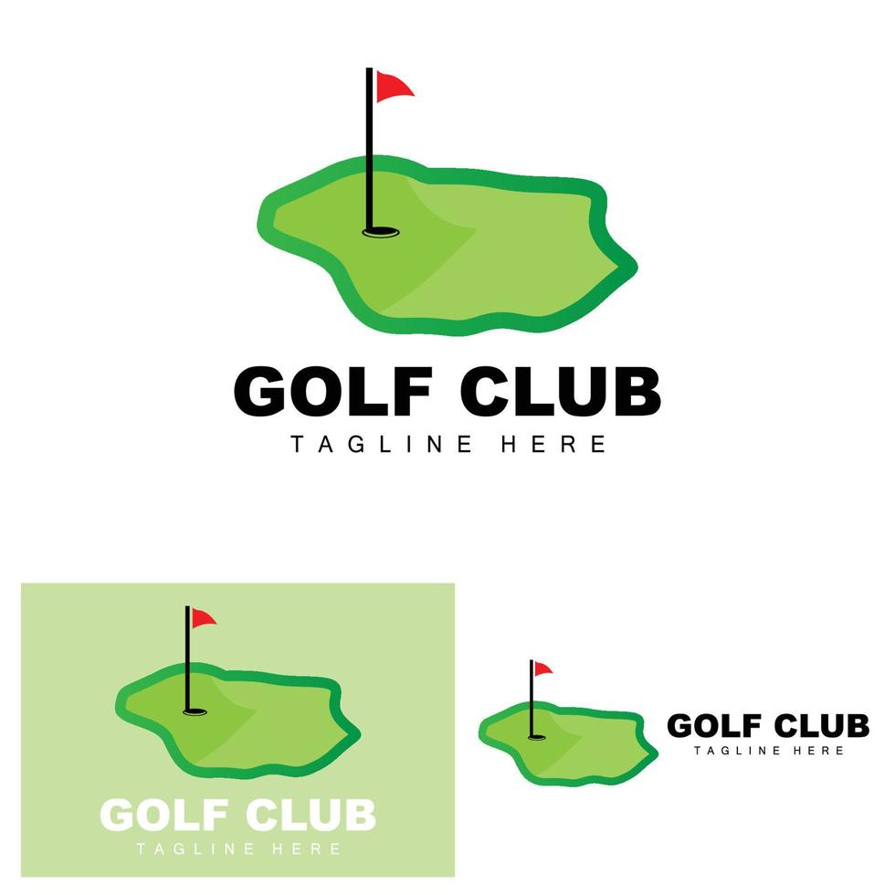 golf palla logo, vettore bastone golf. all'aperto gli sport gioco, disciplina disegno, icona modello