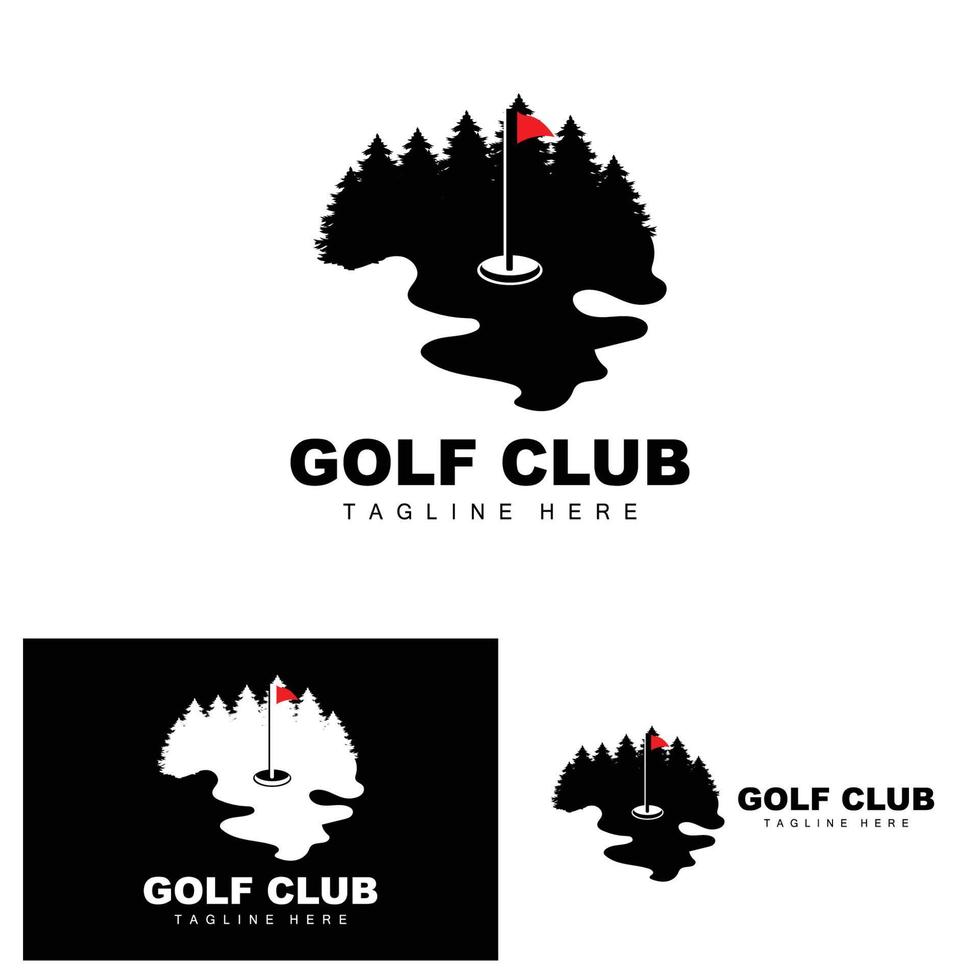 golf palla logo, vettore bastone golf. all'aperto gli sport gioco, disciplina disegno, icona modello