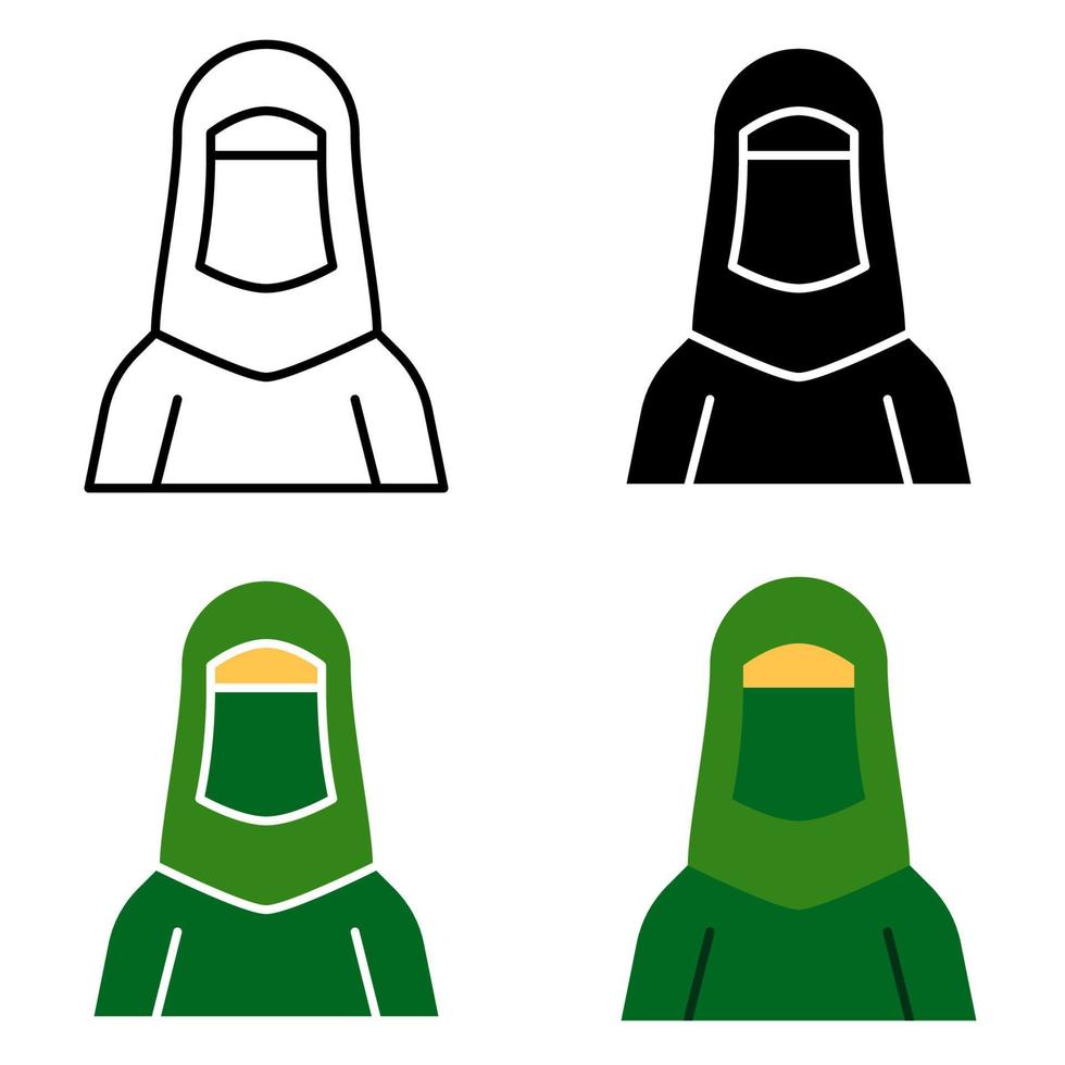musulmano donna nel piatto stile isolato vettore