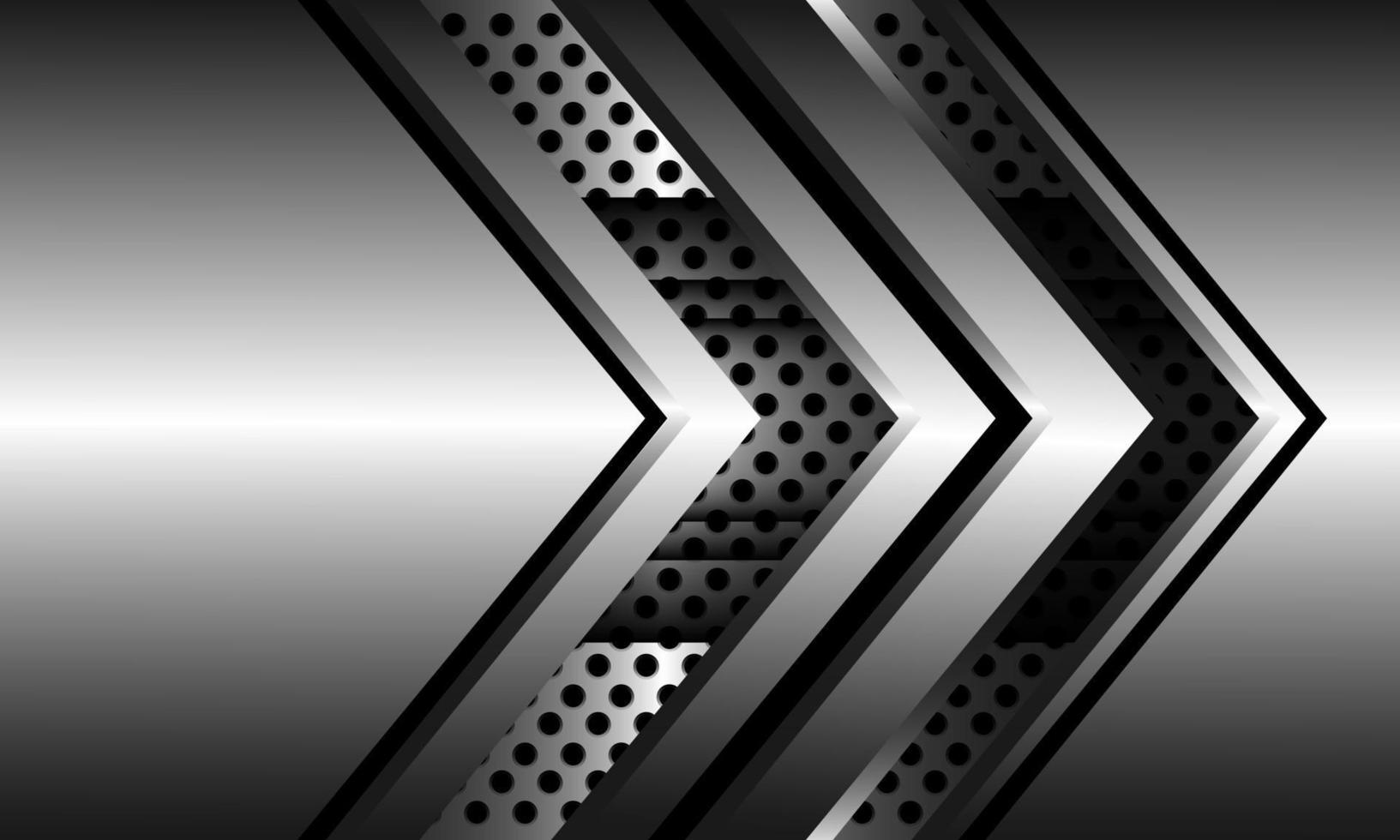 astratto argento freccia direzione geometrico con cerchio maglia modello design moderno futuristico sfondo vettore