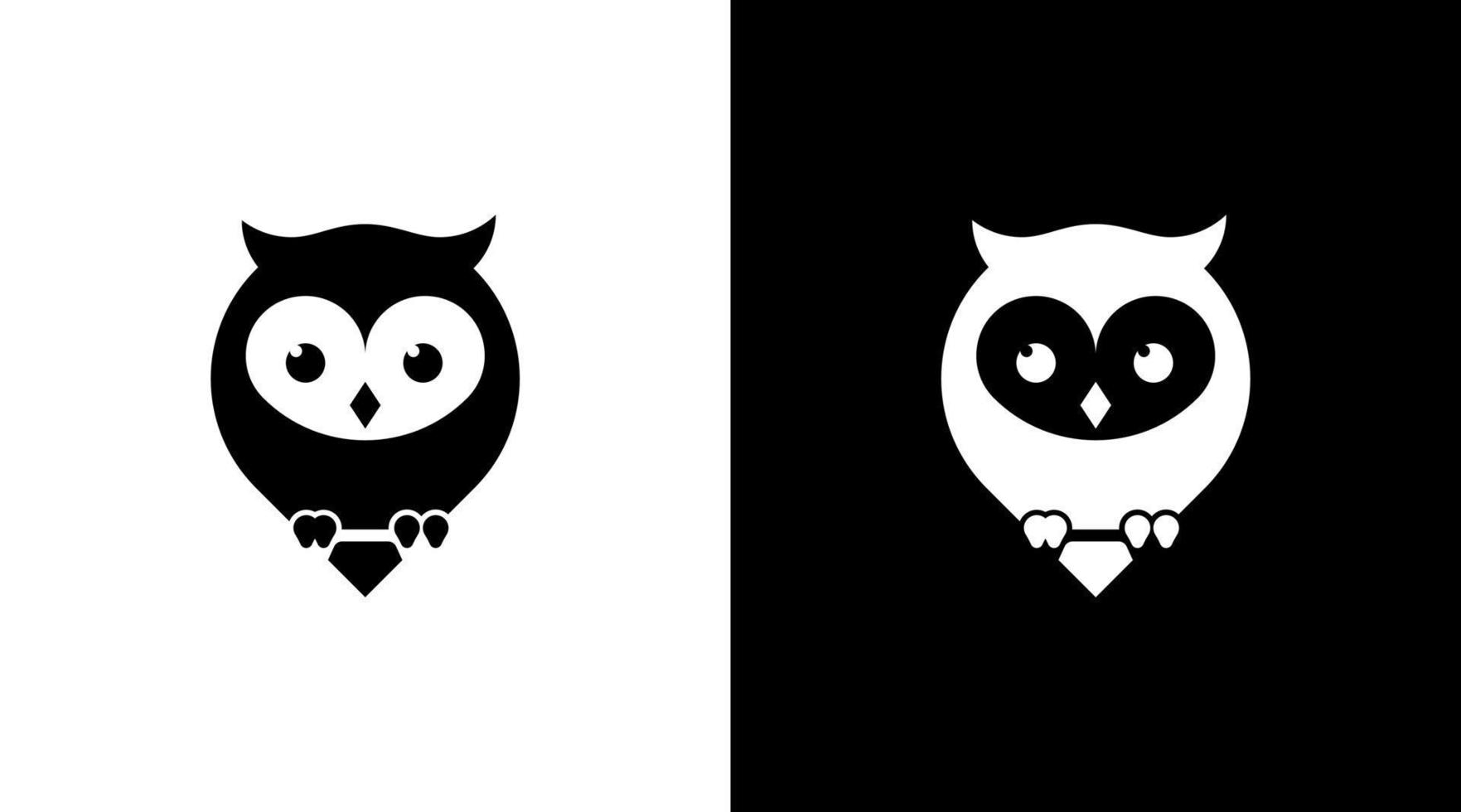 carino gufo uccello cartone animato logo vettore illustrazione icona design modello