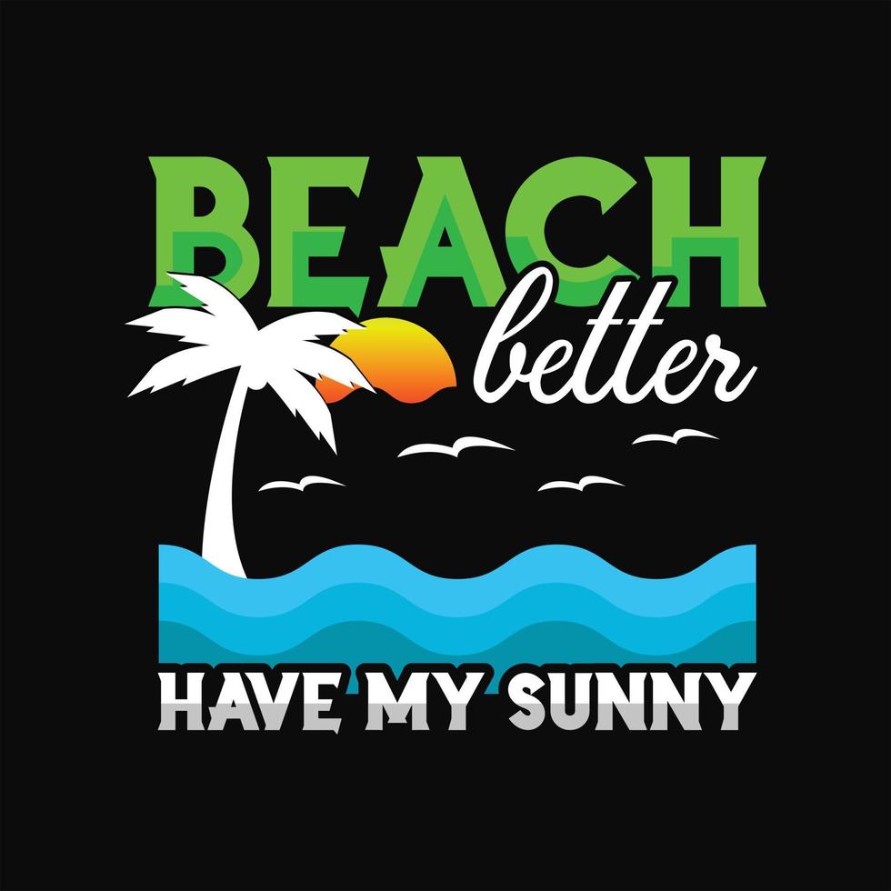 design t-shirt da spiaggia vettore
