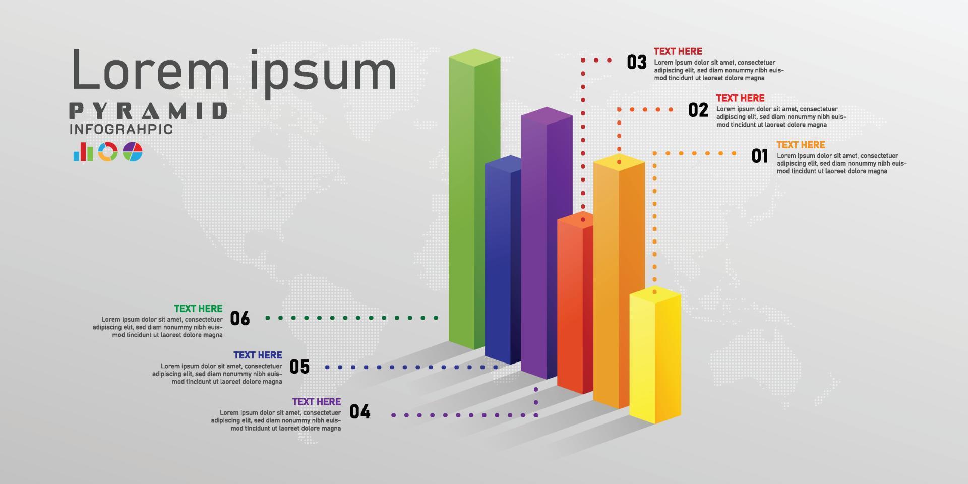 bar grafico Infografica vettore illustrazione con colorato argomento informazione, itinerario progresso bersaglio crescita concetto