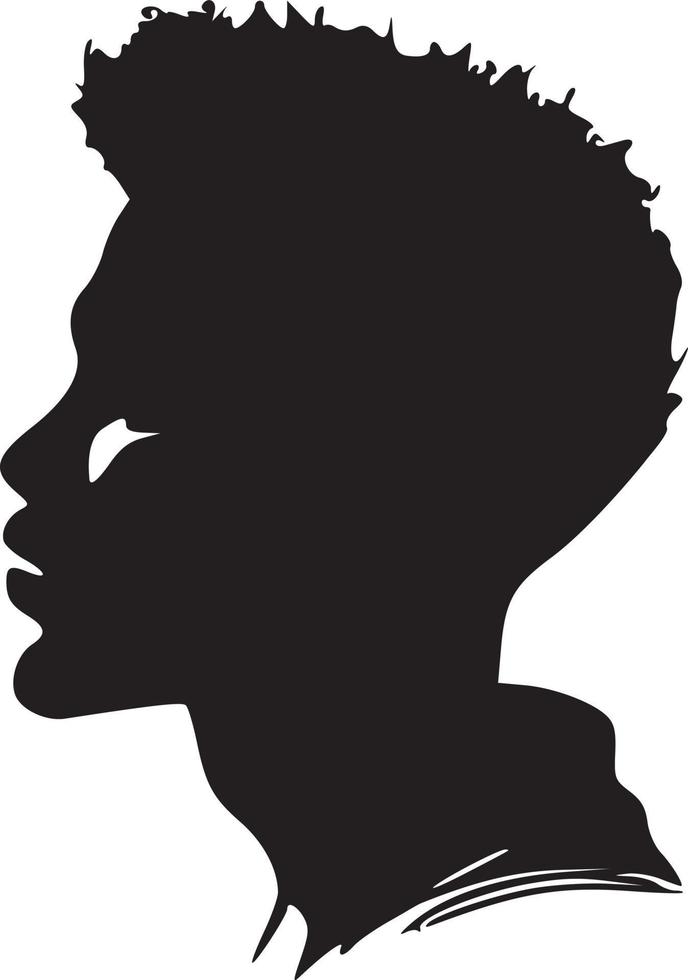 sagoma di profilo uomo afro vettore