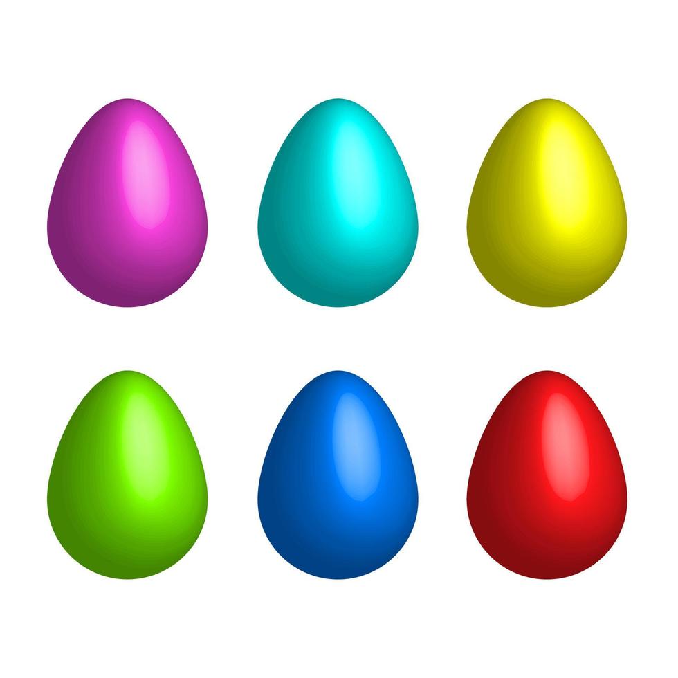 realistico colore Pasqua uova. per cartolina, carta, invito, manifesto, bandiera modello lettering tipografia. le stagioni saluti. vettore illustrazione