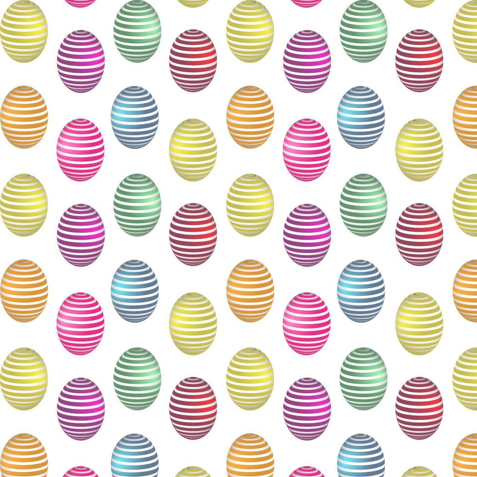 realistico colore Pasqua uova con linea paterno. per cartolina, carta, invito, manifesto, bandiera modello lettering tipografia. le stagioni saluti. vettore illustrazione