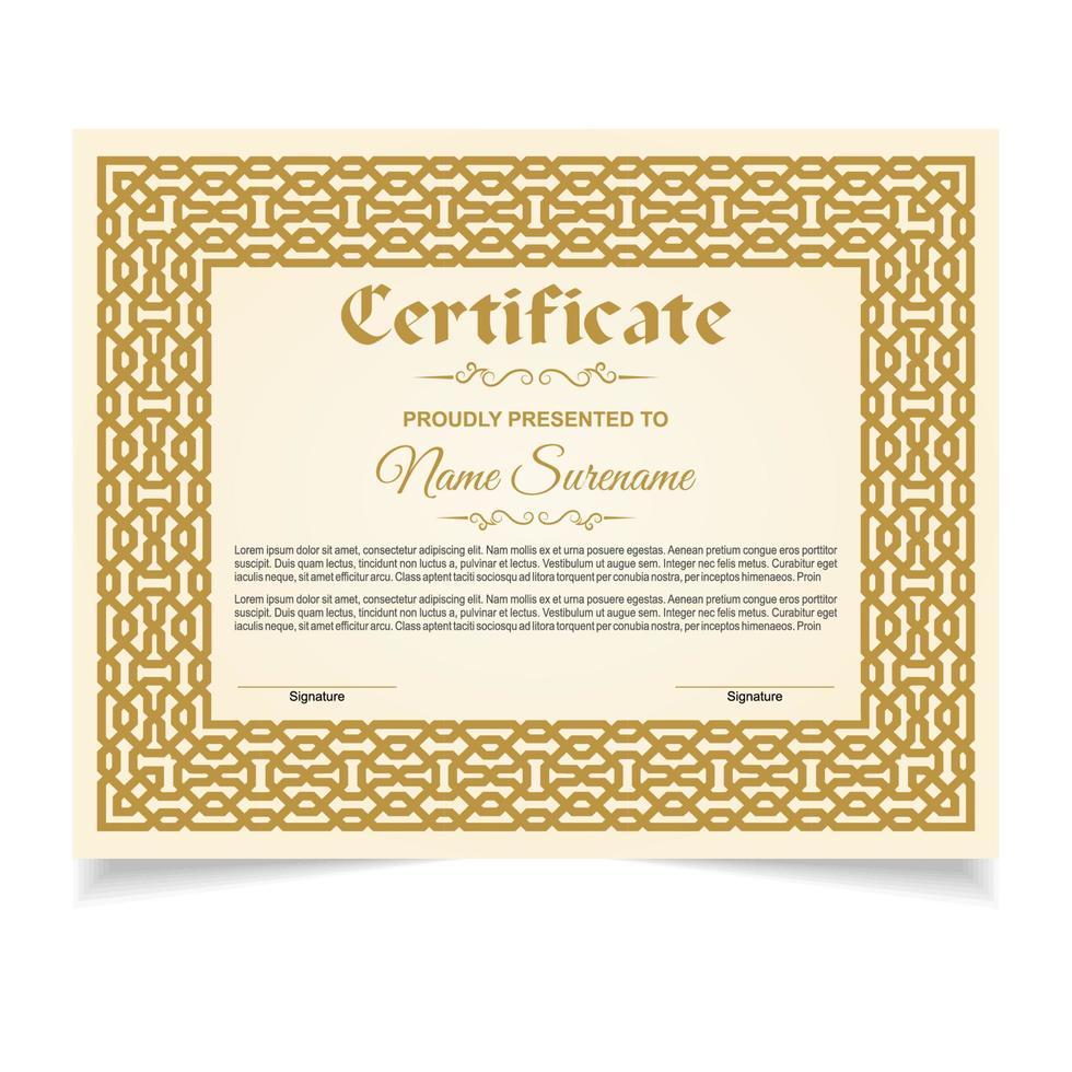 certificato o diploma design vettore