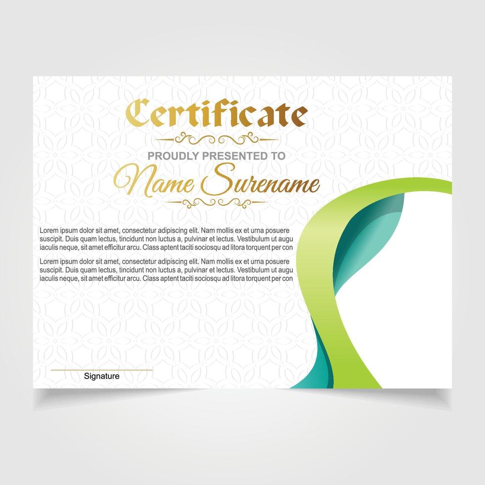 certificato o diploma design vettore