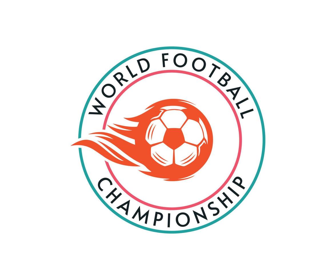 calcio logo nel piatto stile. calcio sfera. sport Giochi. emblema, distintivo. vettore illustrazione