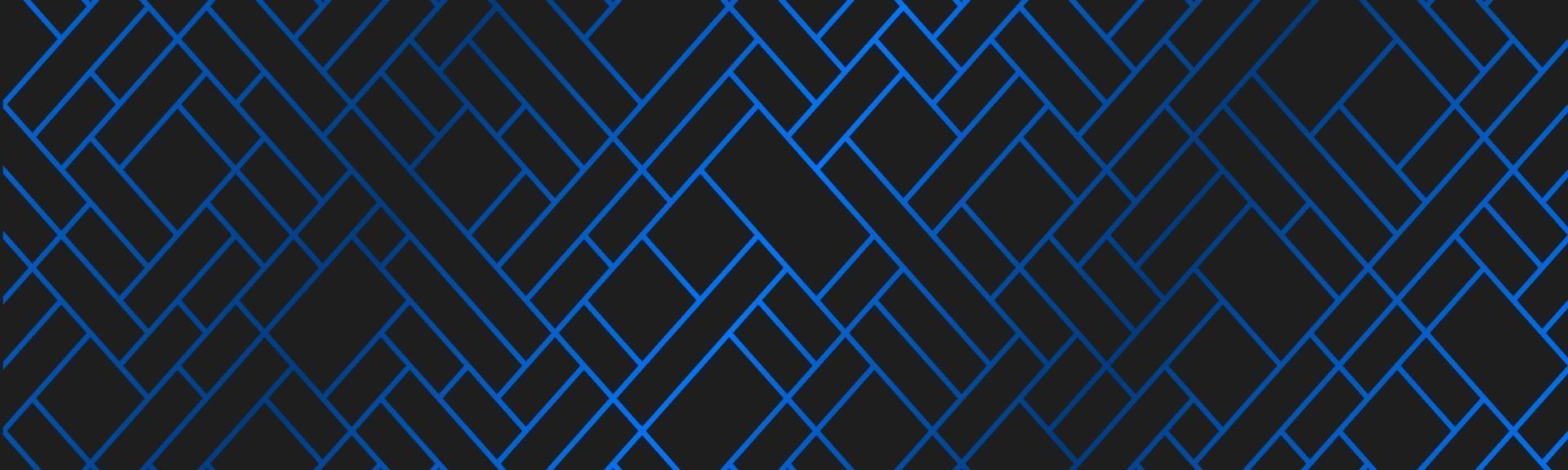 banner geometrico moderno con griglia blu. strisce e linee su sfondo nero astratto. intestazione di design di lusso. semplice illustrazione vettoriale