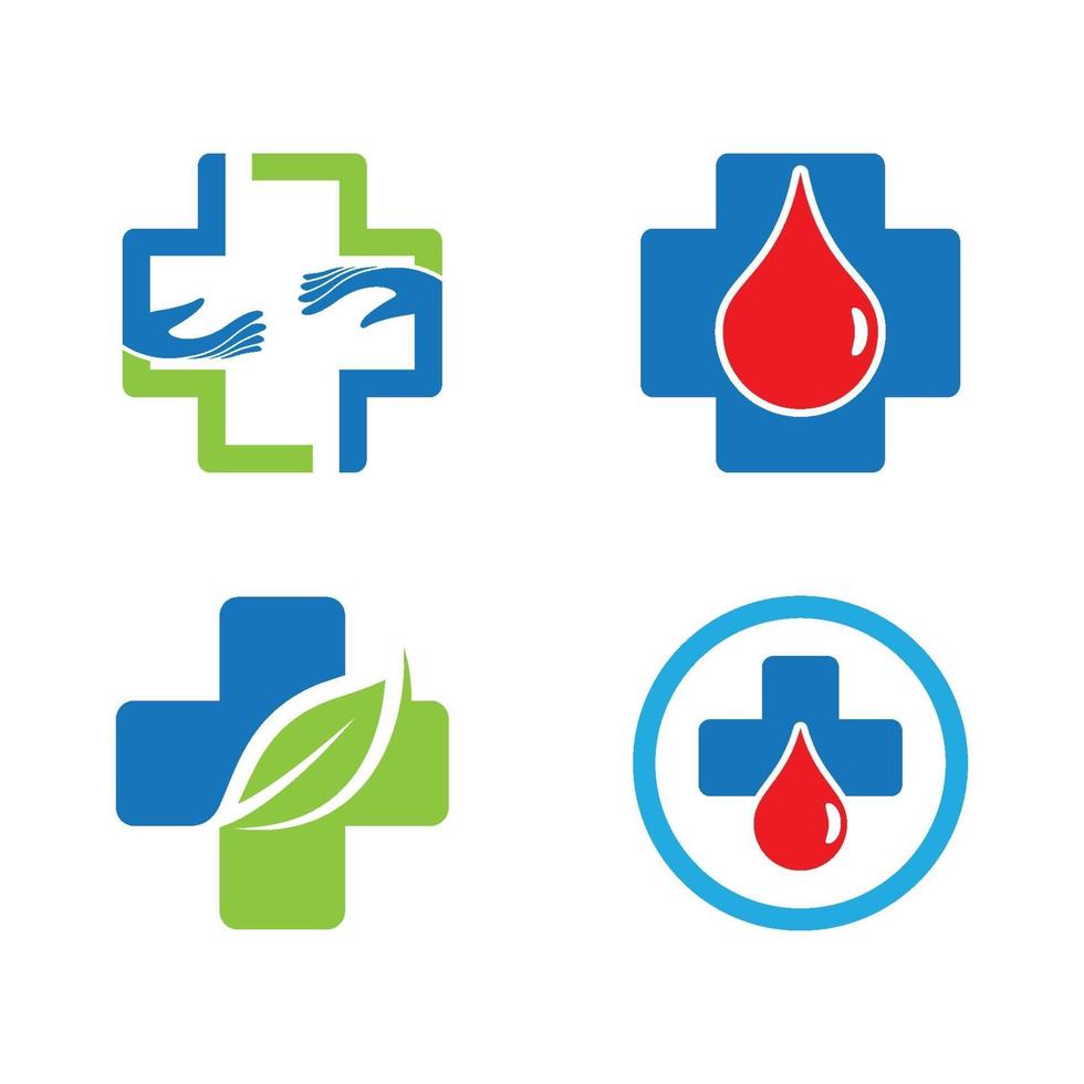 set di immagini del logo di cure mediche vettore