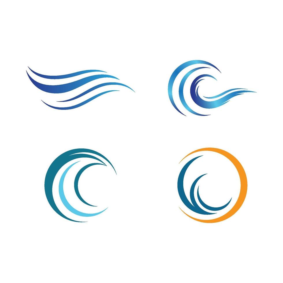 set di immagini del logo dell'onda di acqua vettore