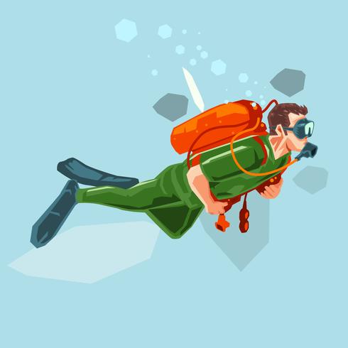 Illustrazione astratta di vettore di immersione con bombole
