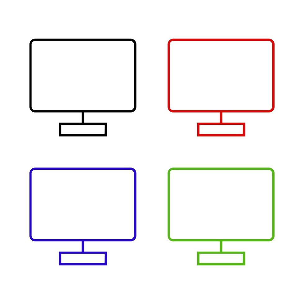 computer impostato su sfondo bianco vettore