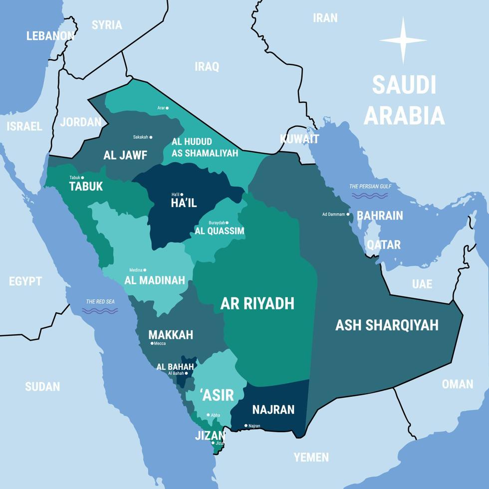 Arabia arabia nazione carta geografica vettore