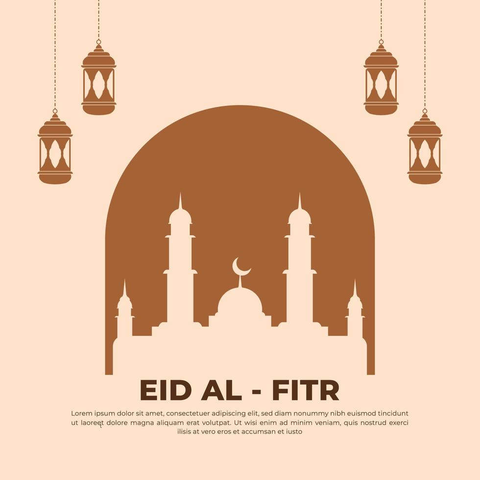 celebrazione contento eid al Fitr islamico modello bandiera design vettore