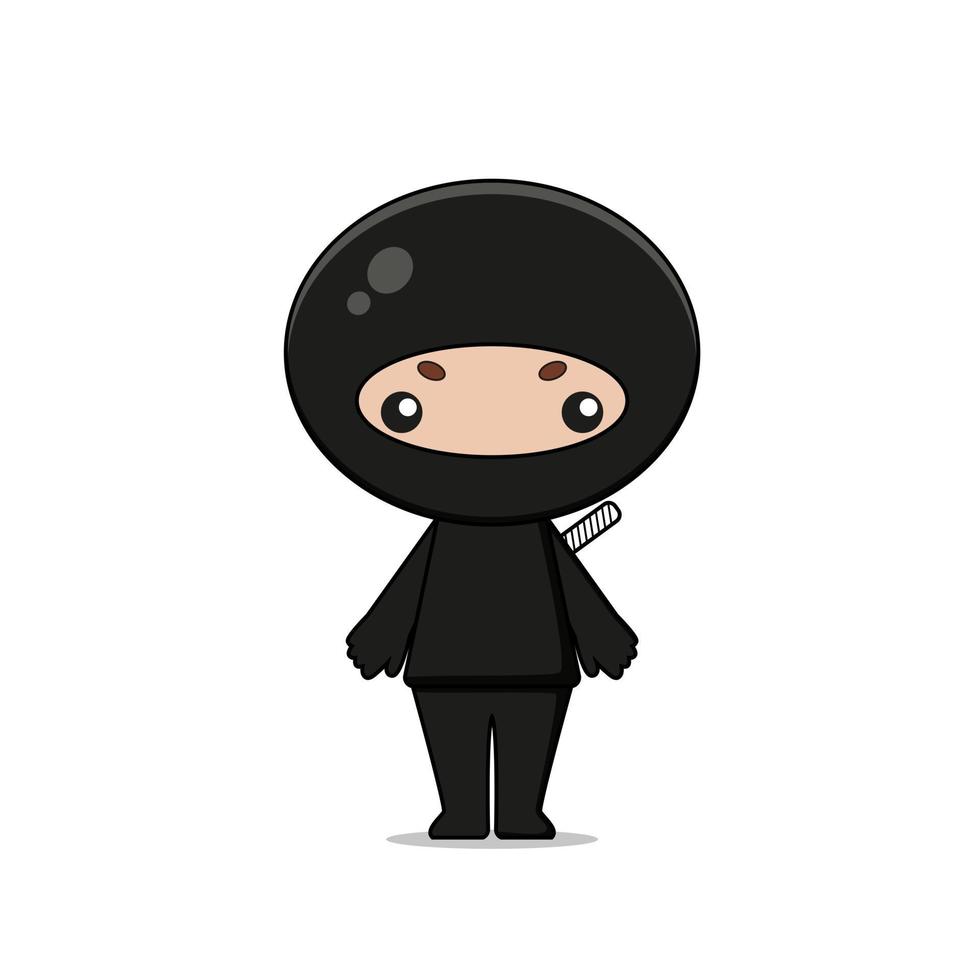 illustrazione di carattere carino mascotte ninja vettore