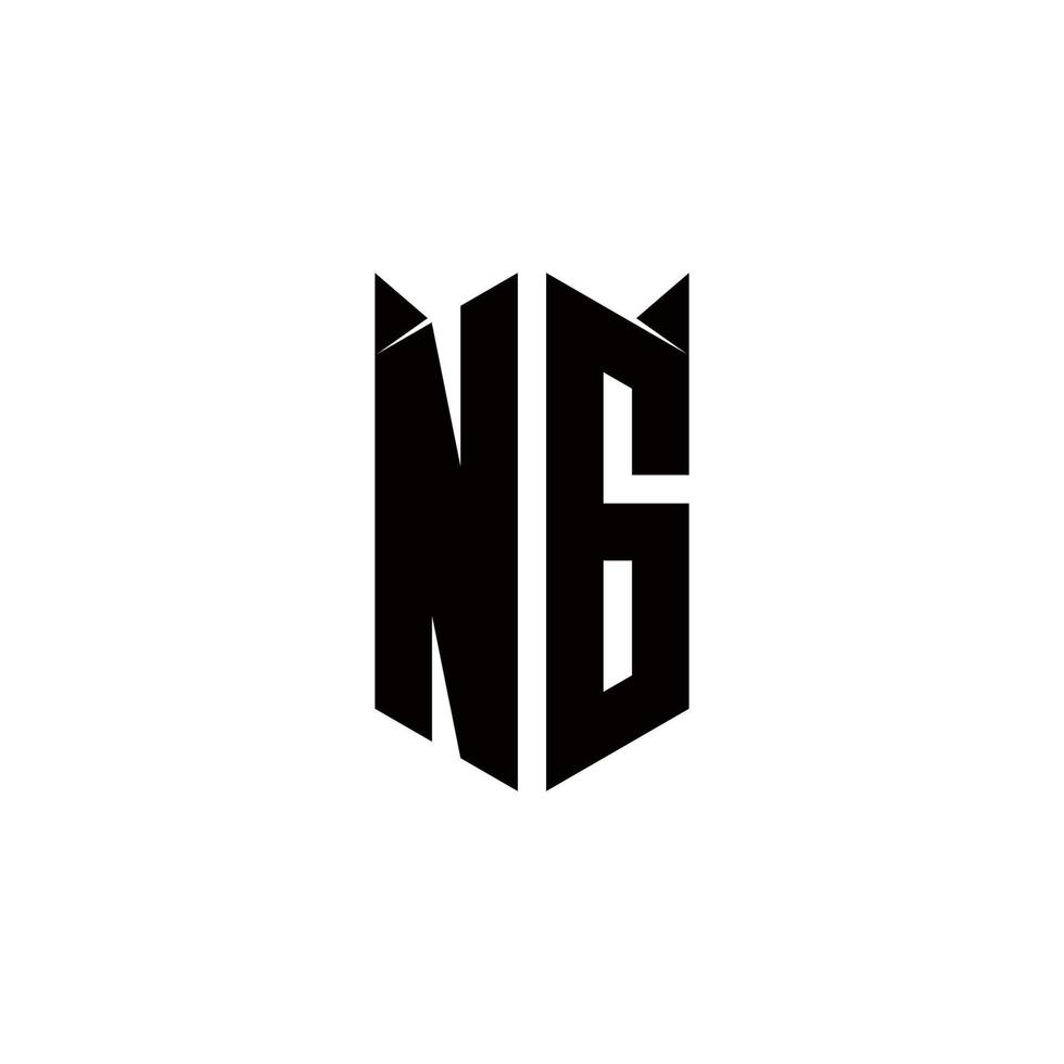 ng logo monogramma con scudo forma disegni modello vettore