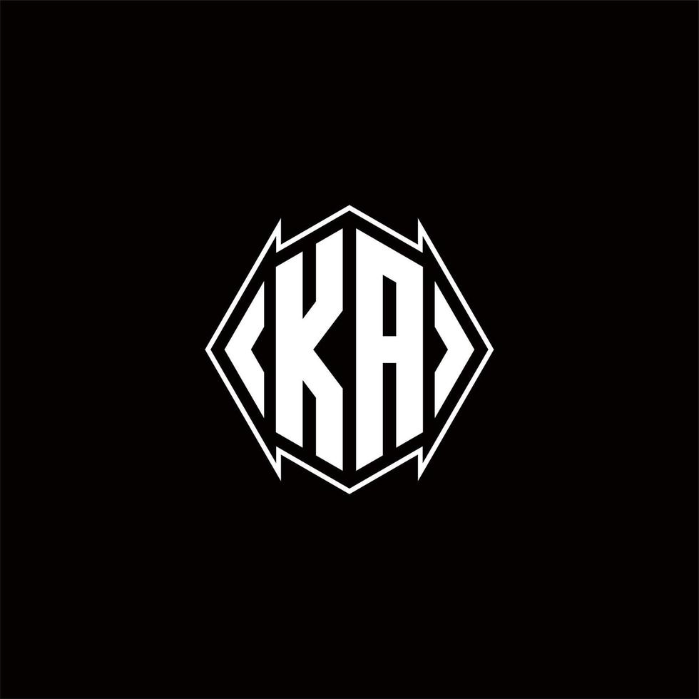 ka logo monogramma con scudo forma disegni modello vettore